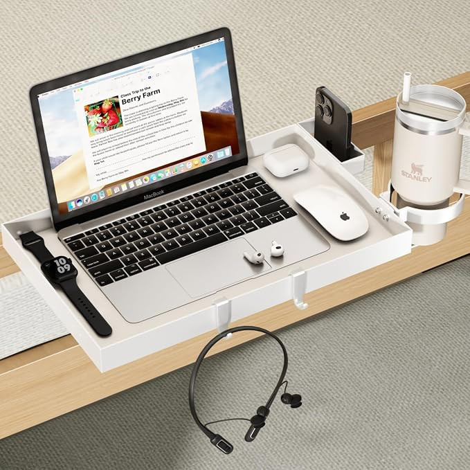 Bedside Shelf Metal,Bunk Bed Table Shelf for Top Bunk Heavy Duty Clip On Bed Side Table Tray for ... | Amazon (US)