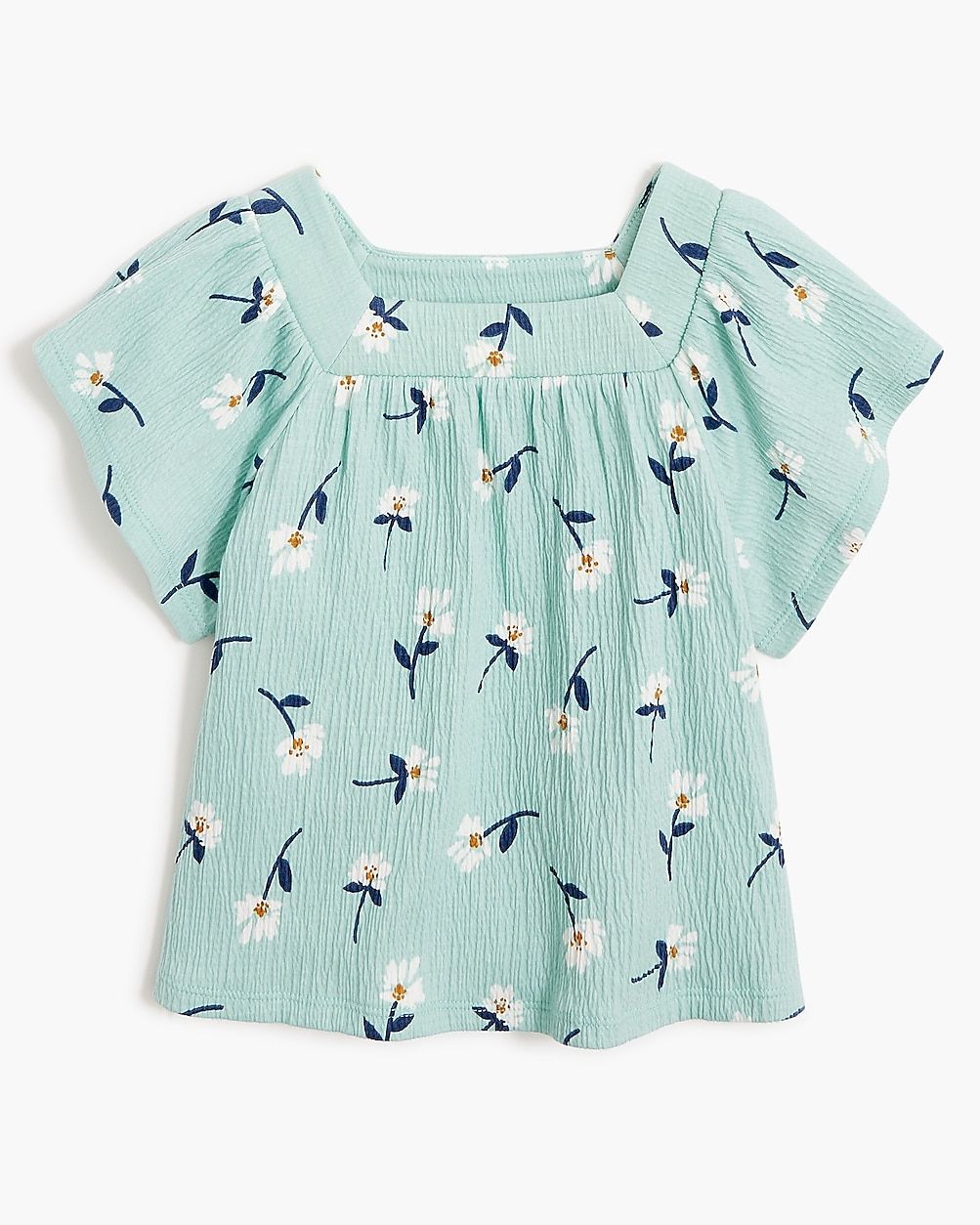 Girls' crinkle-knit printed top | J.Crew Factory