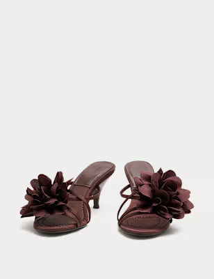 Corsage Stiletto Heel Mules | Marks and Spencer US