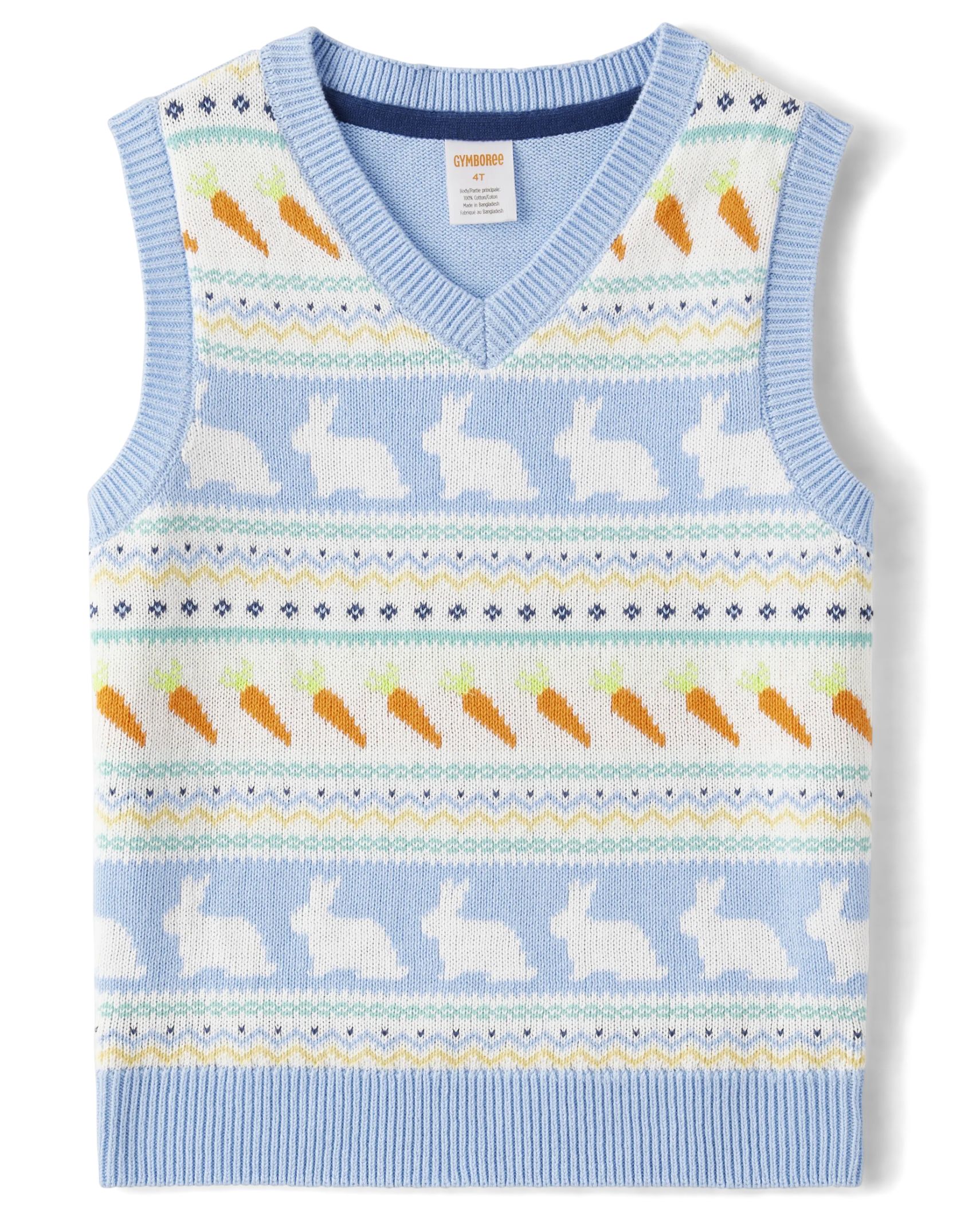 Boys Intarsia Bunny Fairisle Sweater Vest - Spring Celebrations - simplywht | The Children's Place