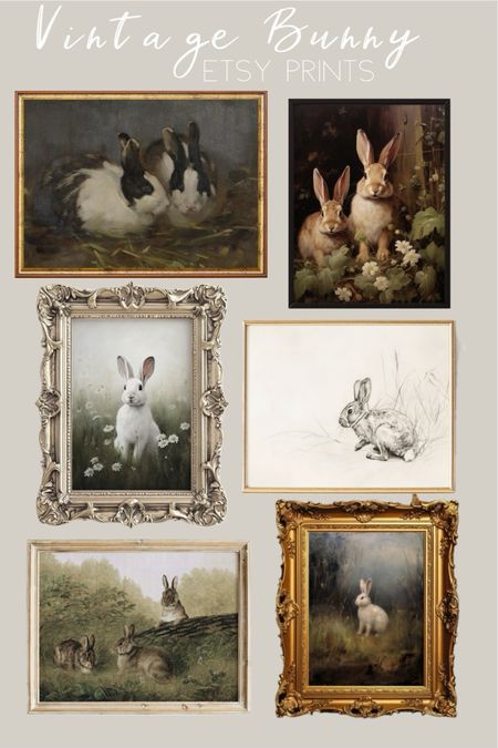 Love these Vintage Bunny Prints from Etsy 🐰 Perfect for chic Easter Decor! 

#LTKstyletip #LTKhome #LTKSeasonal
