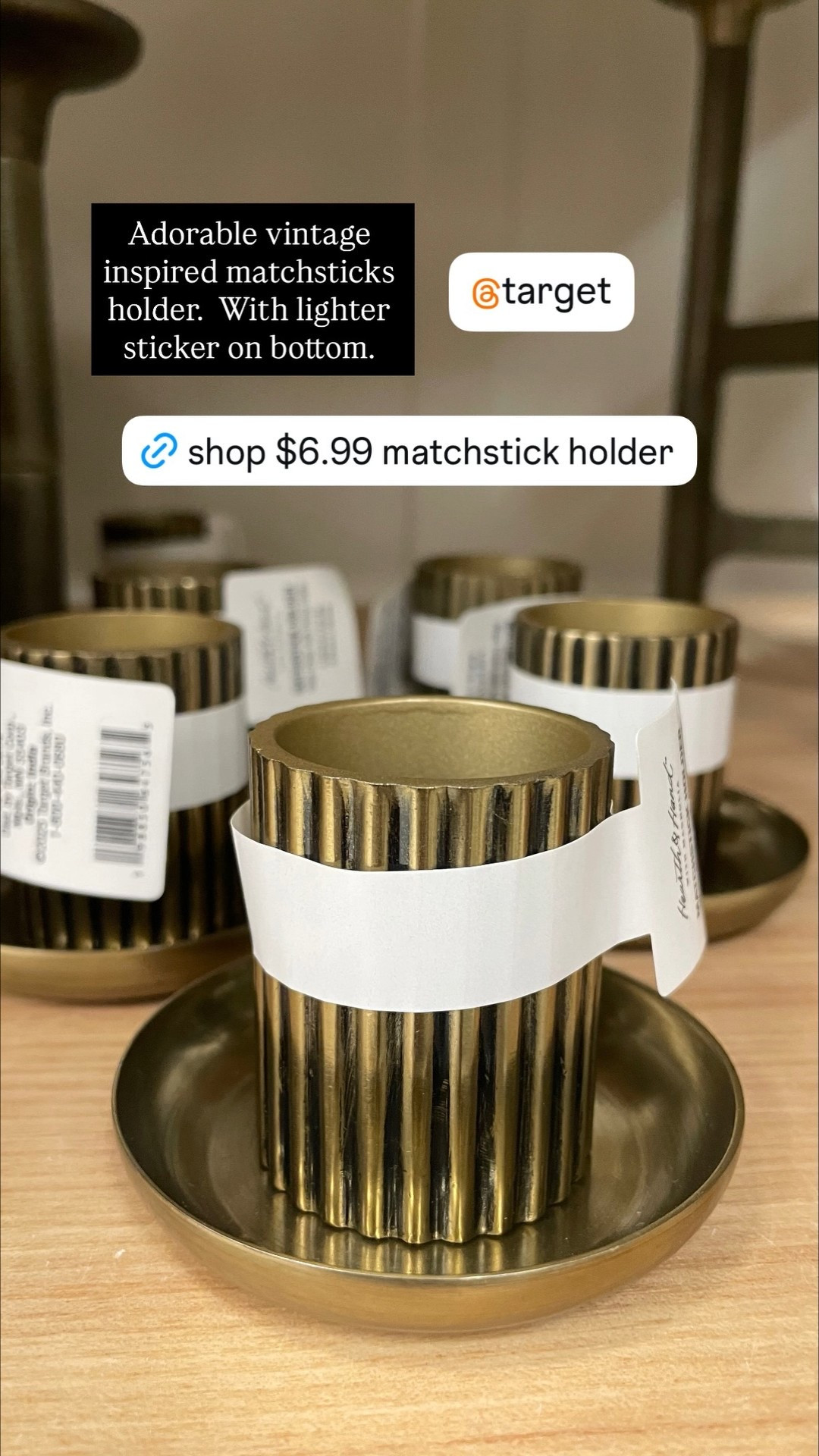 Adorable vintage inspired matchsticks holder.  With lighter sticker on bottom.