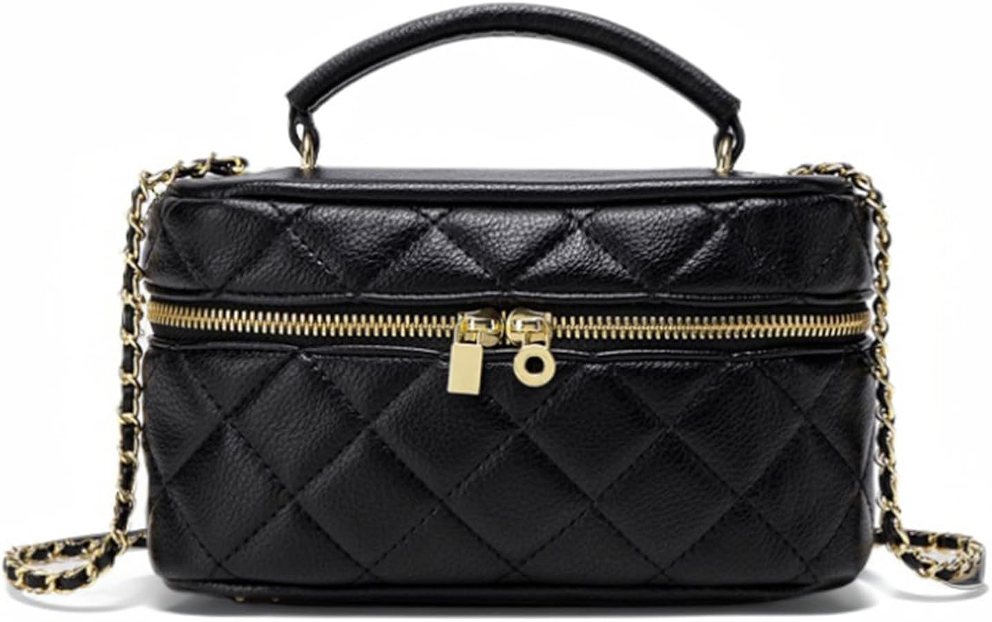 Mini Quilted Square Box Bag Crossbody Handbag With Metal Chain Strap for Women | Amazon (US)