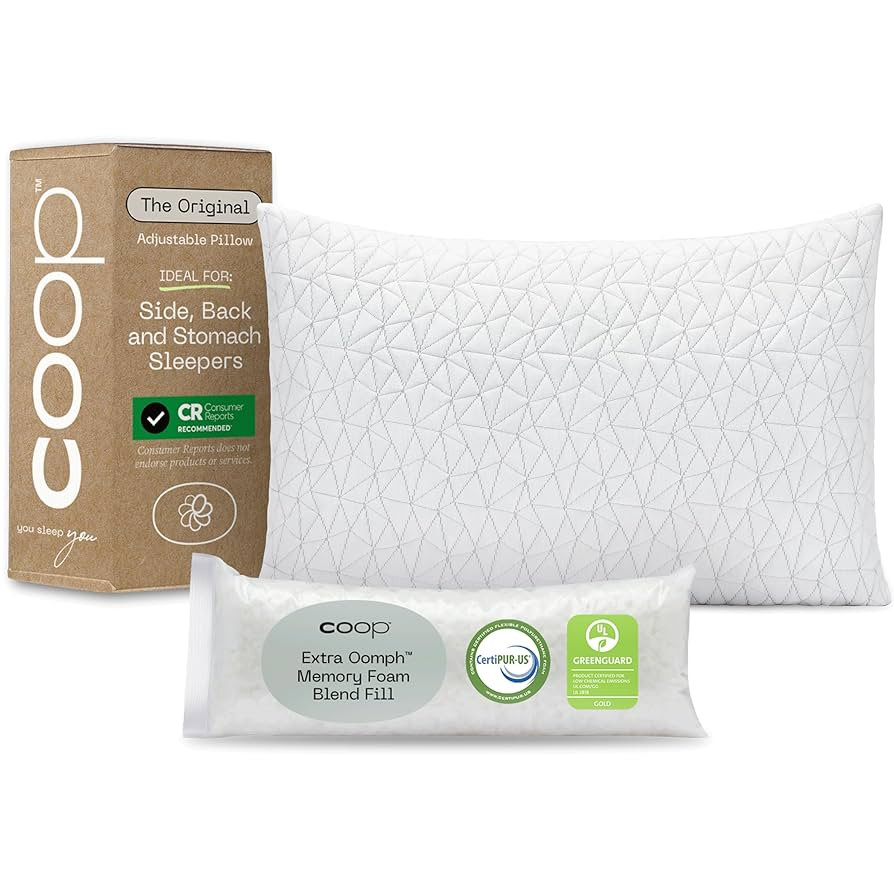 Coop Home Goods Original Adjustable Pillow, King Size Bed Pillows for Sleeping, Cross Cut Memory ... | Amazon (US)