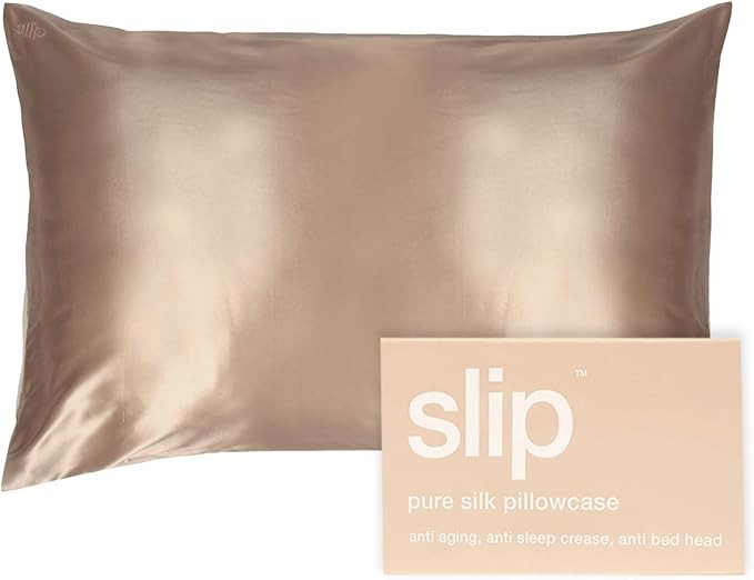 SLIP Queen Silk Pillowcase, Caramel - Slipsilk Pure Mulberry 22 Momme Silk Pillow Case | Amazon (US)