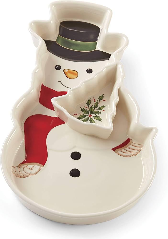 Lenox Holiday Porcelain Snowman Chip & Dip | Amazon (US)