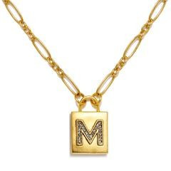 "M" Padlock Initial Necklace | Sequin | Sequin