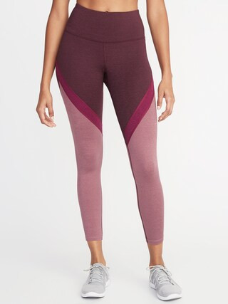 High-Rise Elevate Color-Blocked 7/8-Length Compression Leggings for Women | Old Navy US