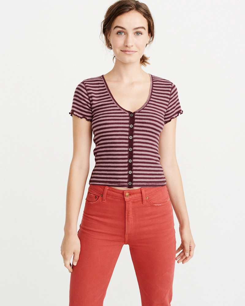 Slim Ribbed Top | Abercrombie & Fitch US & UK