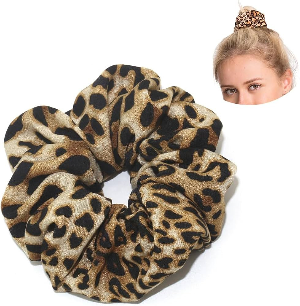 AKOAK 1 Pack Hair Scrunchies for Women - Vintage Leopard Print Scrunchies, Hair Accessories, Pony... | Amazon (US)