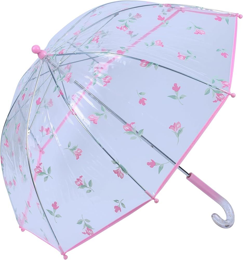 Laura Ashley Kids Clear Umbrella with Hook Handle, Transparent Dome Shape Canopy - Toddler Umbrel... | Amazon (US)