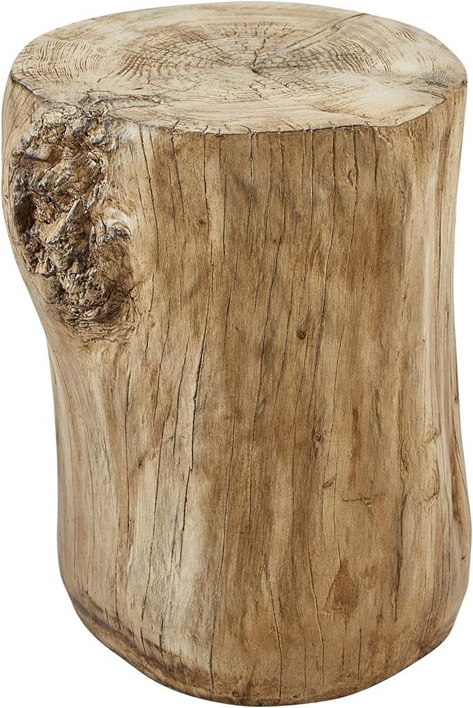 Ball & Cast Faux Wood Stump Stool Accent Table 14.575"W x13"Dx16.94"H Natural Set of 1 | Amazon (US)