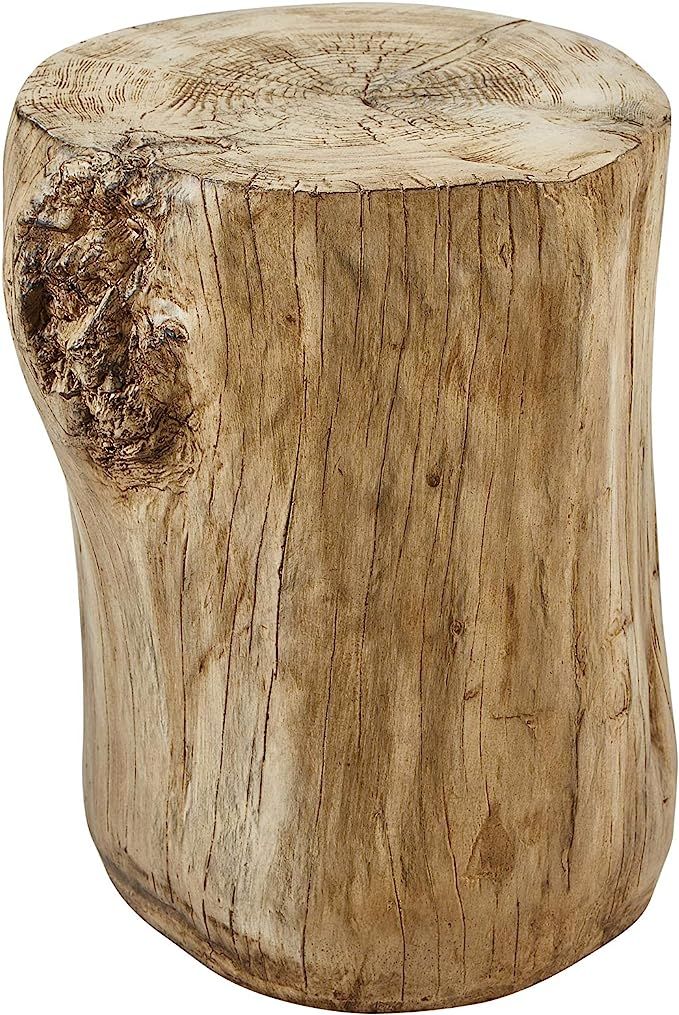 Ball & Cast Faux Wood Stump Stool Accent Table 14.575"W x13"Dx16.94"H Natural Set of 1 | Amazon (US)