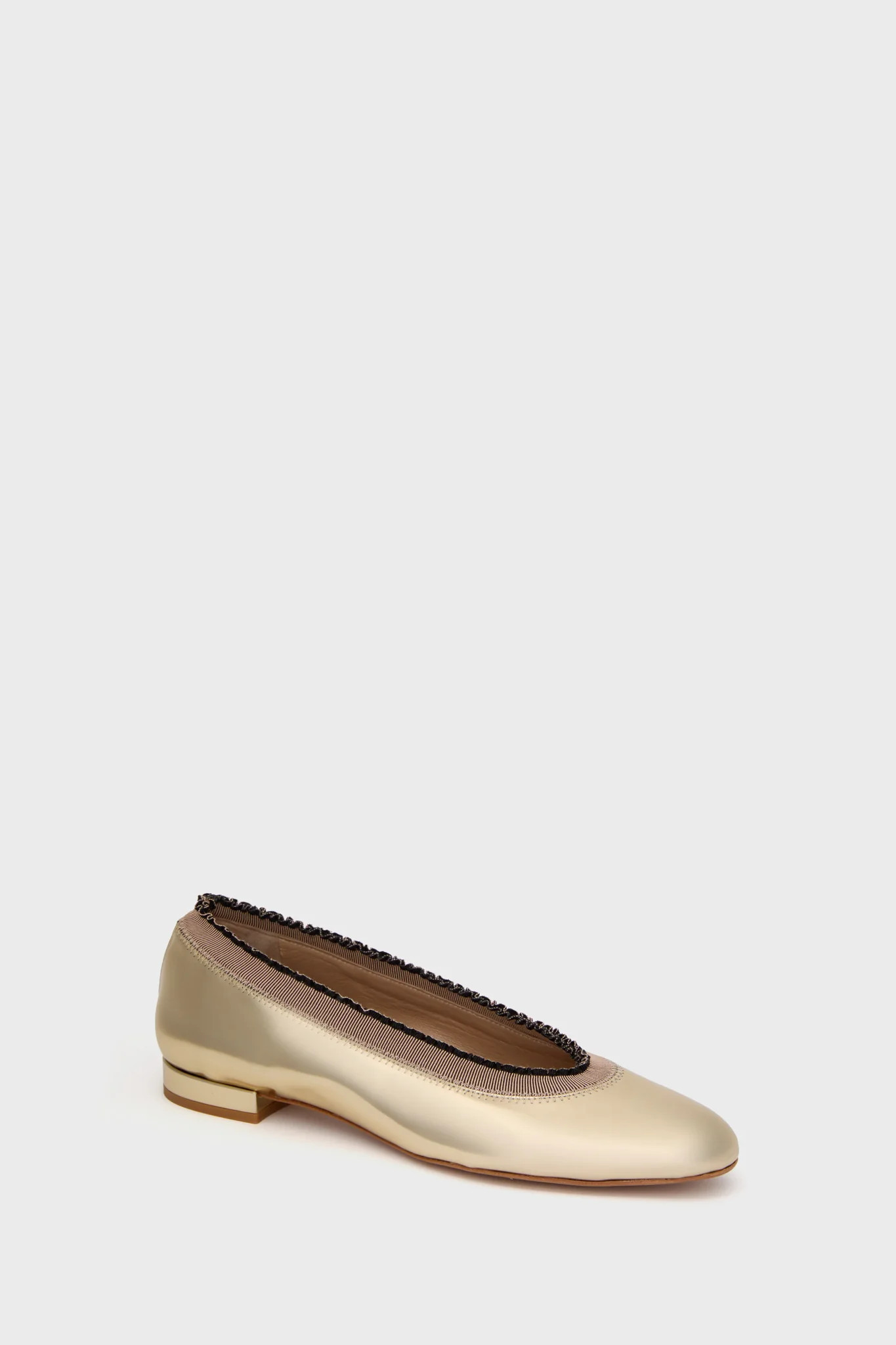 Light Gold Elise Ruffle Ballet Flats | Tuckernuck (US)