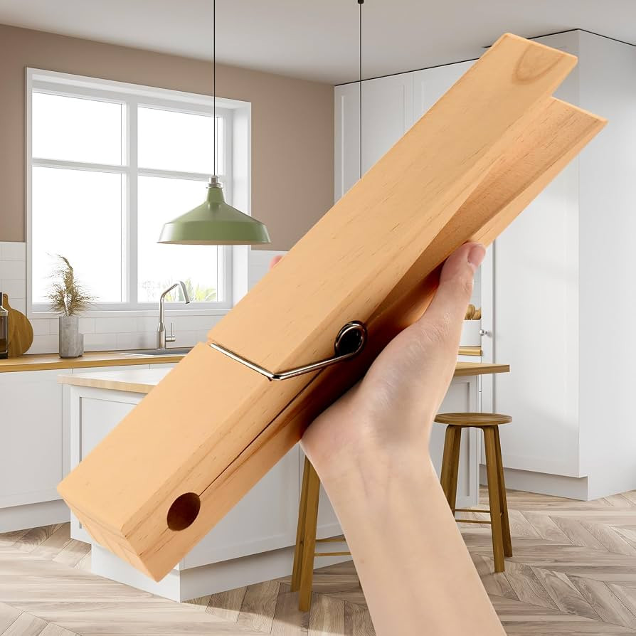 Honeydak 12 Inches Giant Clothespin with Adhesive Jumbo Wooden Clothespins Large Clothes Pin Towe... | Amazon (US)