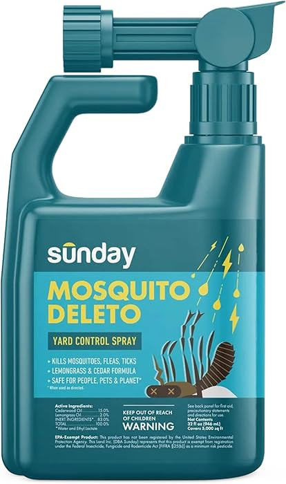 Sunday Mosquito Deleto - Mosquito Repellent & Bug Control Spray - Concentrated Lemongrass & Cedar... | Amazon (US)