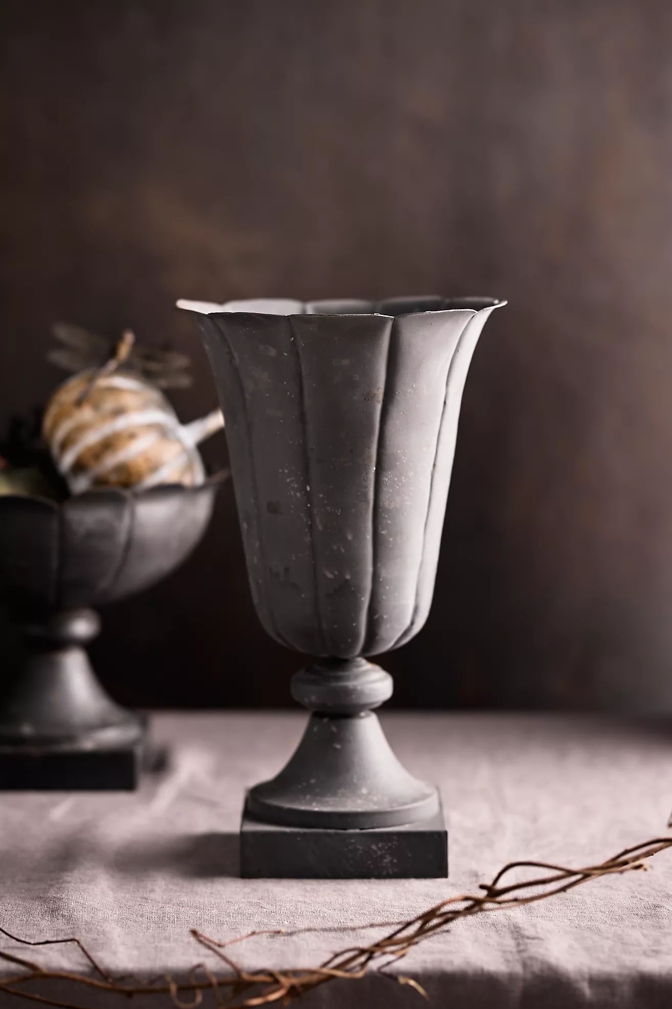 Antiqued Metal Urn Vase | Anthropologie (US)