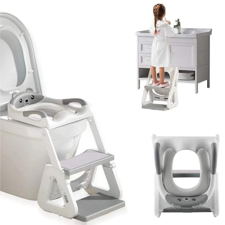 SZZJKJ Potty Training Toilet Seat, 3-in-1 Toddler Potty Training Seat with Non-Slip Footstool (Gr... | Walmart (US)