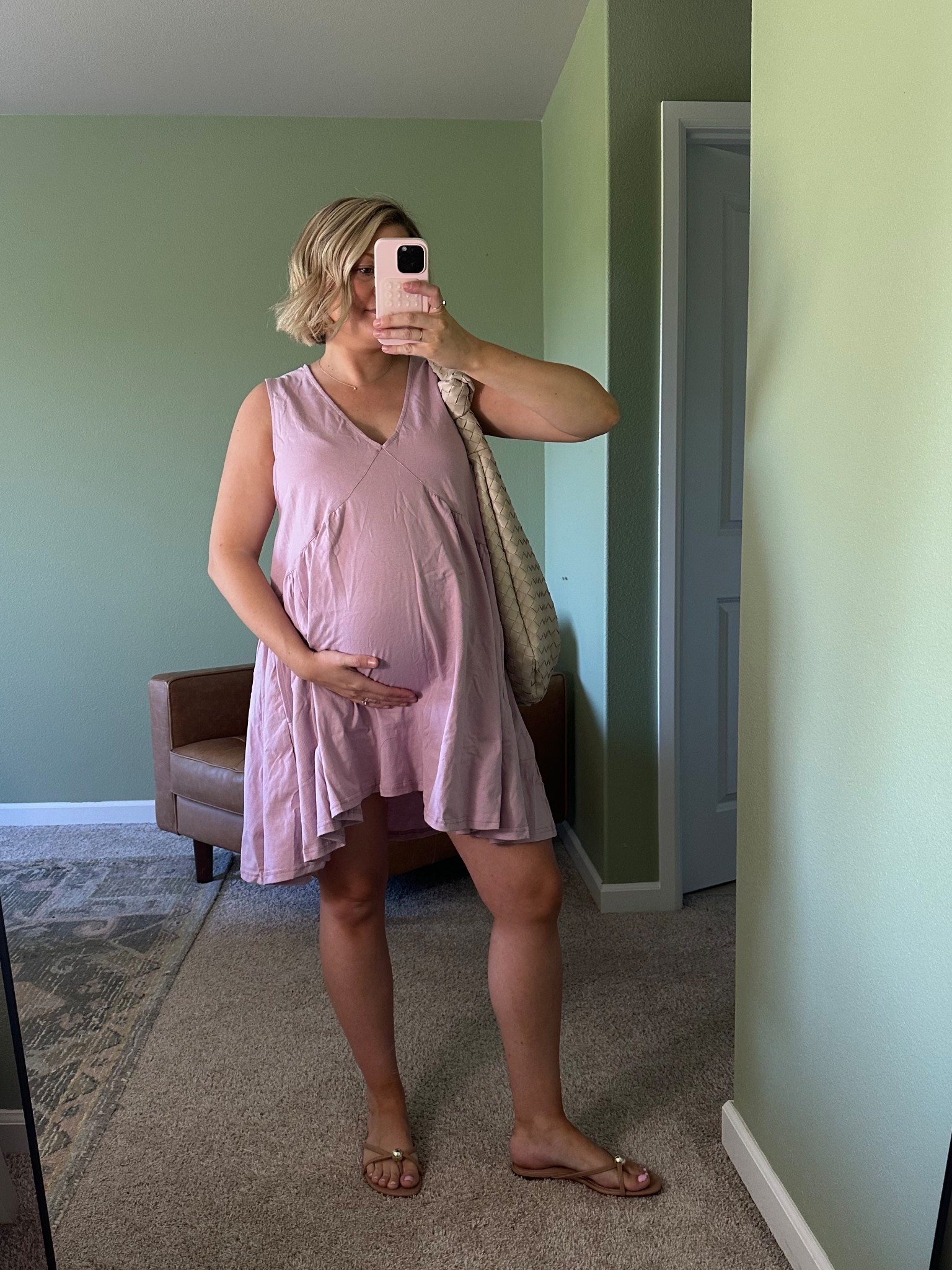 3rd trimester outfit/ summer staple outfit 

Wearing medium in dress 

#LTKSummerEdit #LTKStyleTip #LTKBump