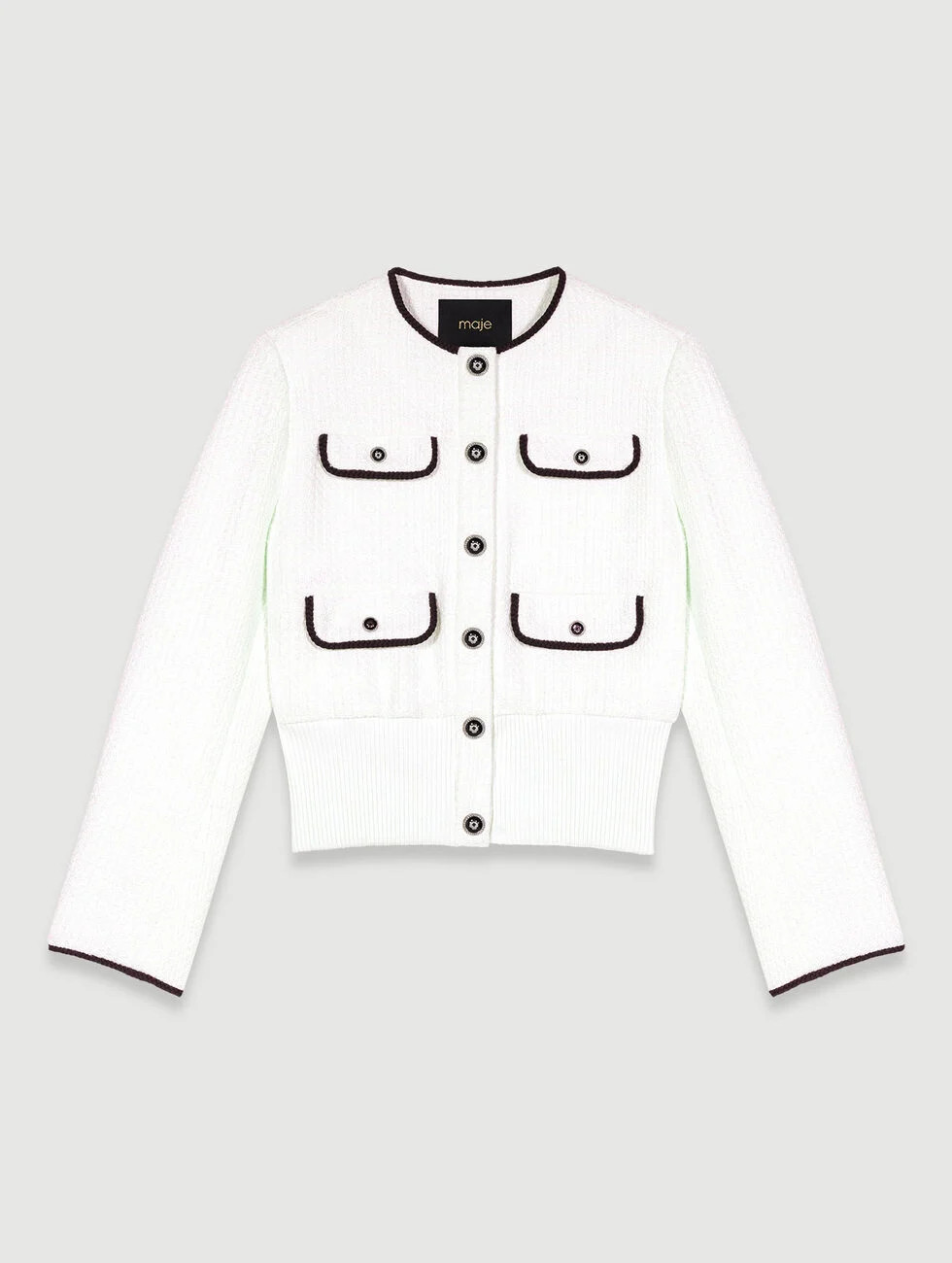 Fitted tweed jacket White for Women | Maje | Maje US