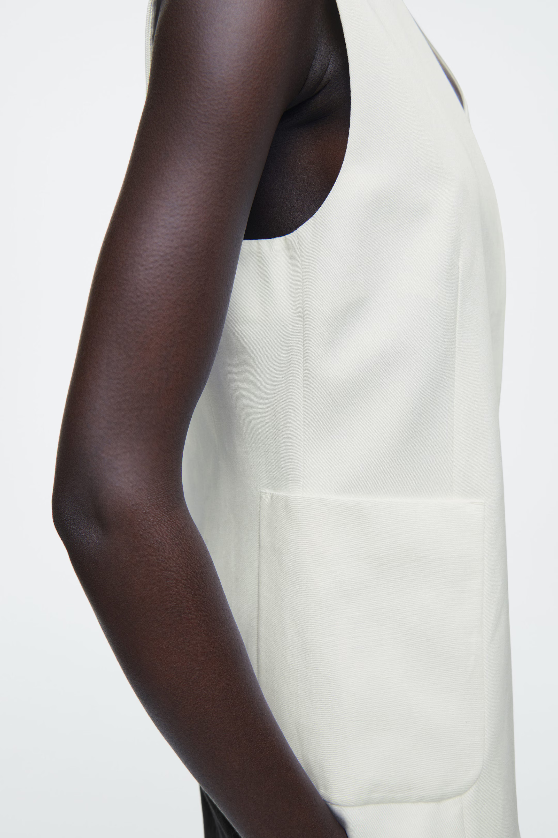 WRAP-FRONT LINEN-BLEND WAISTCOAT - IVORY | COS AU | COS (AU)