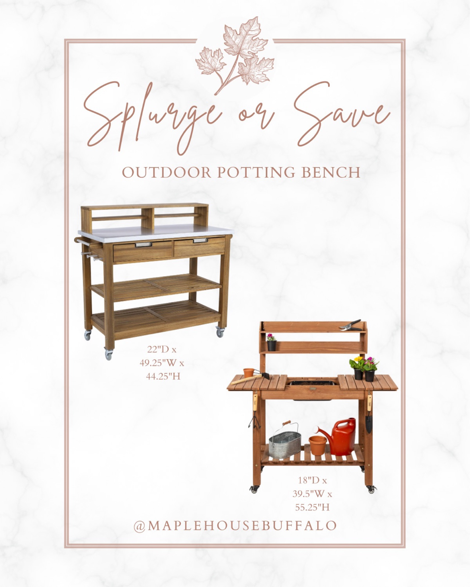 Save or Splurge on this outdoor potting bench!  

Gardening | Landscaping 

#LTKSeasonal #LTKSaleAlert #LTKHome