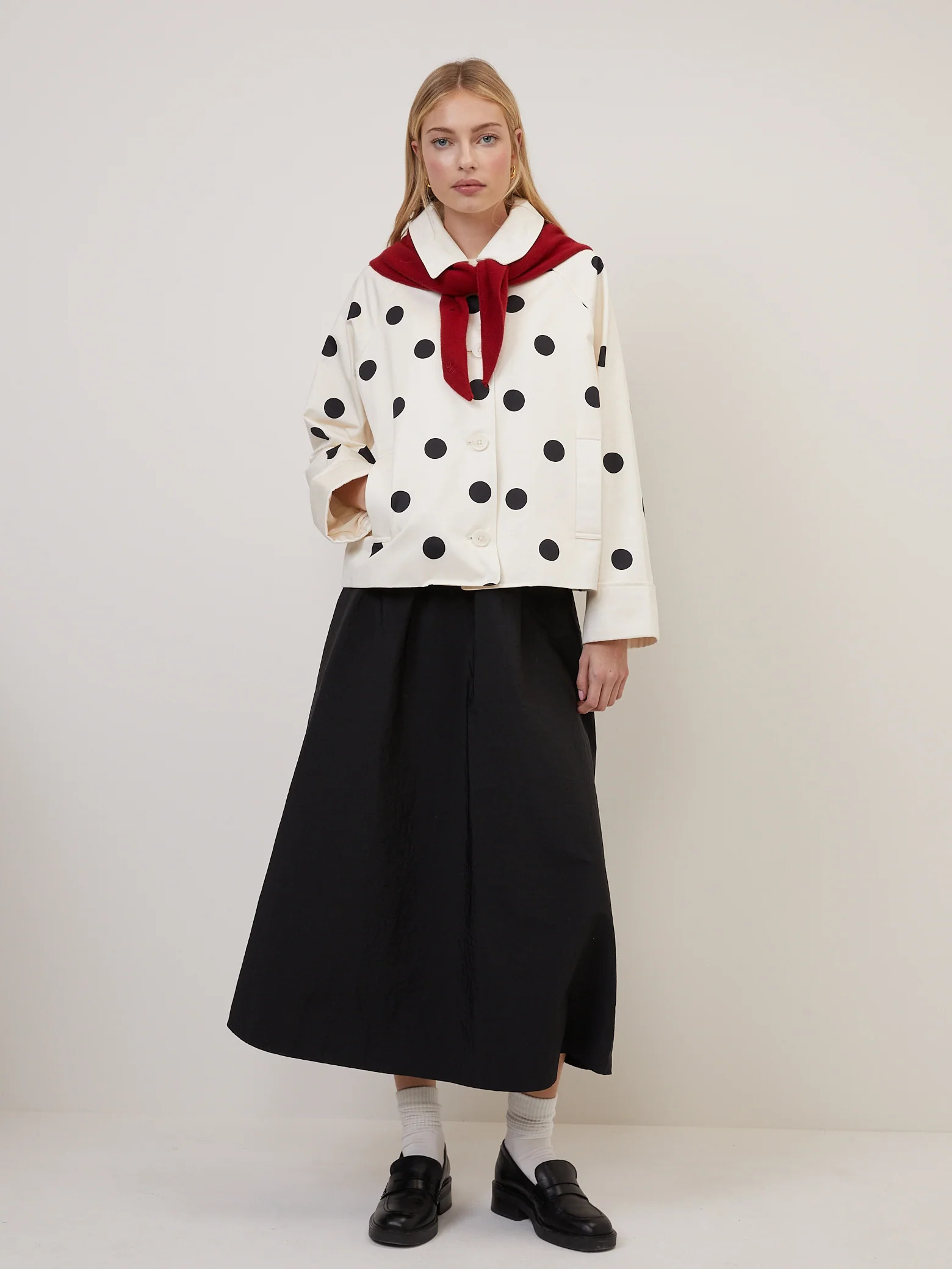 Cream Polka Dot Swing Jacket | Nobody's Child