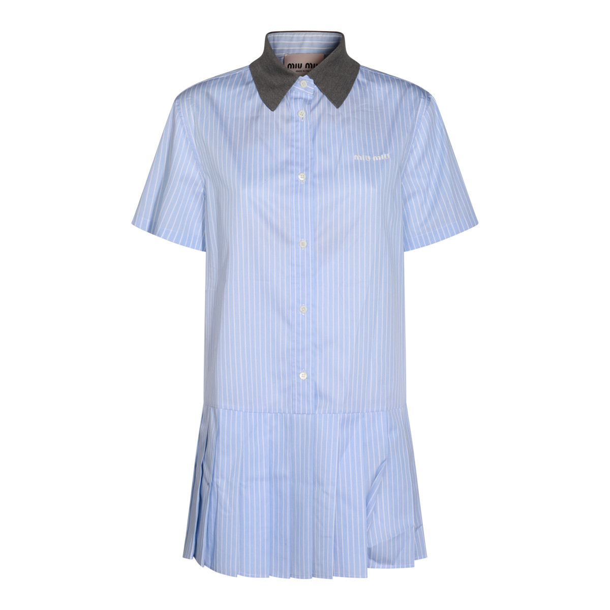 Miu Miu Striped Pleated Dress | Senser US
