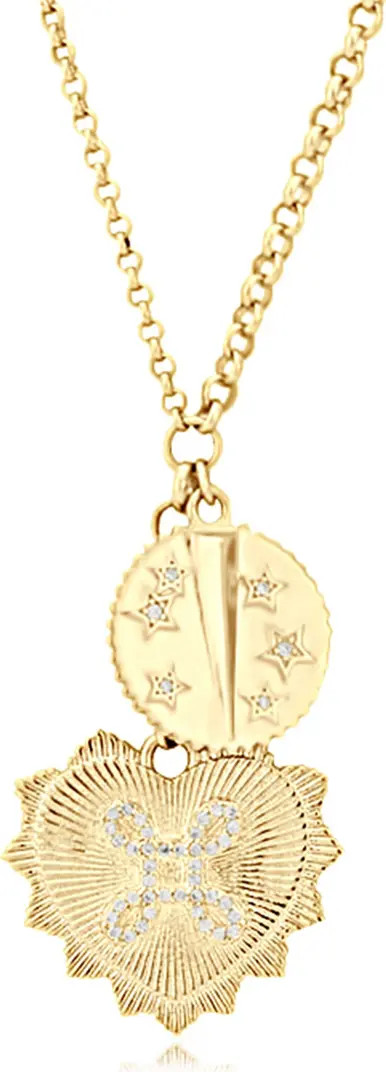 Fluted Heart Charm Necklace | Nordstrom