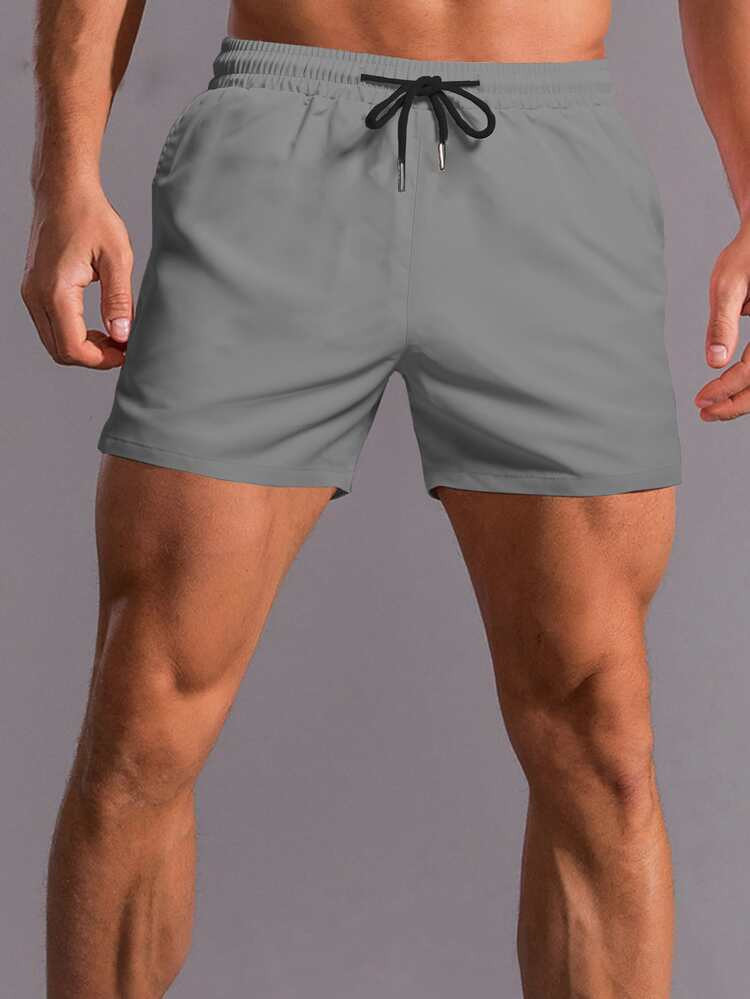 Manfinity Basics Men Solid Drawstring Waist Shorts | SHEIN