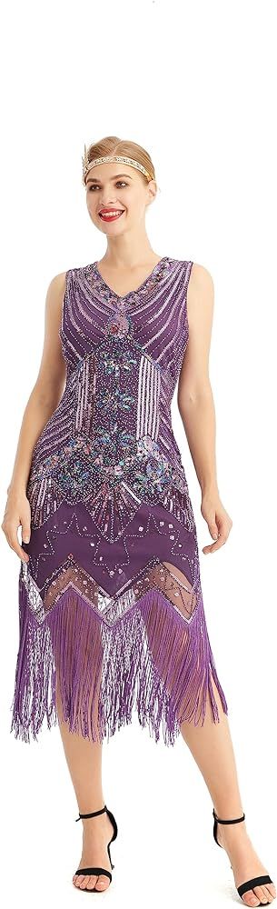Mommy and me Flapper Dress Adult and childen Matching 1920s Beaded Fringed Gatsby Theme Roaring 2... | Amazon (US)
