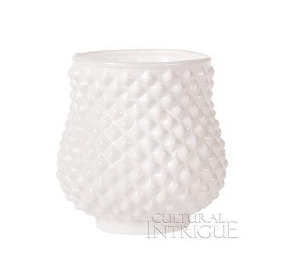 Luna Bazaar Milk Glass Candle Holder (diamond design) | Amazon (US)