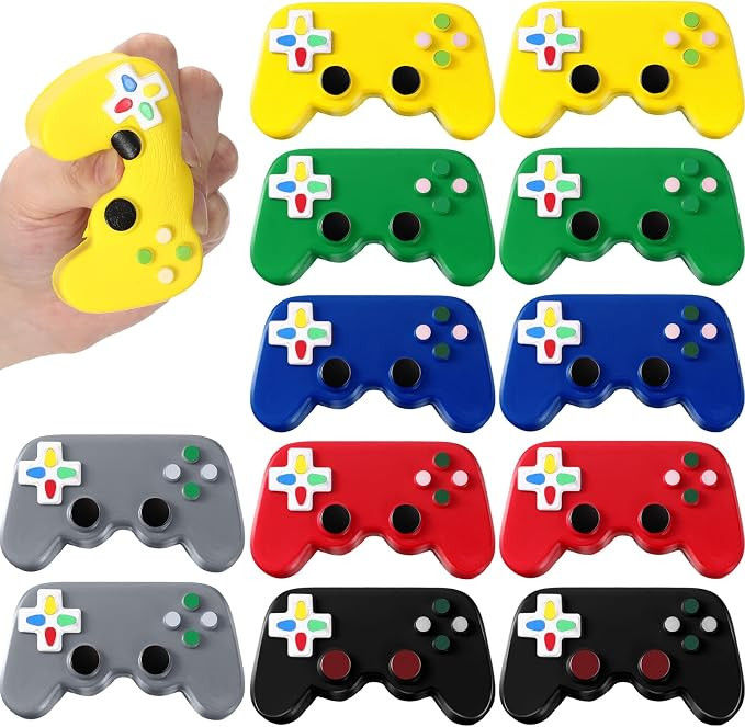 Wettarn 12 Pcs Video Game Party Favors Gamer Video Game Controller Shaped Stress Toys Classic Sen... | Amazon (US)