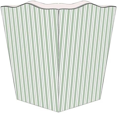 Marye-Kelley WB1123 - Sage Stripe Wastepaper Basket | Amazon (US)