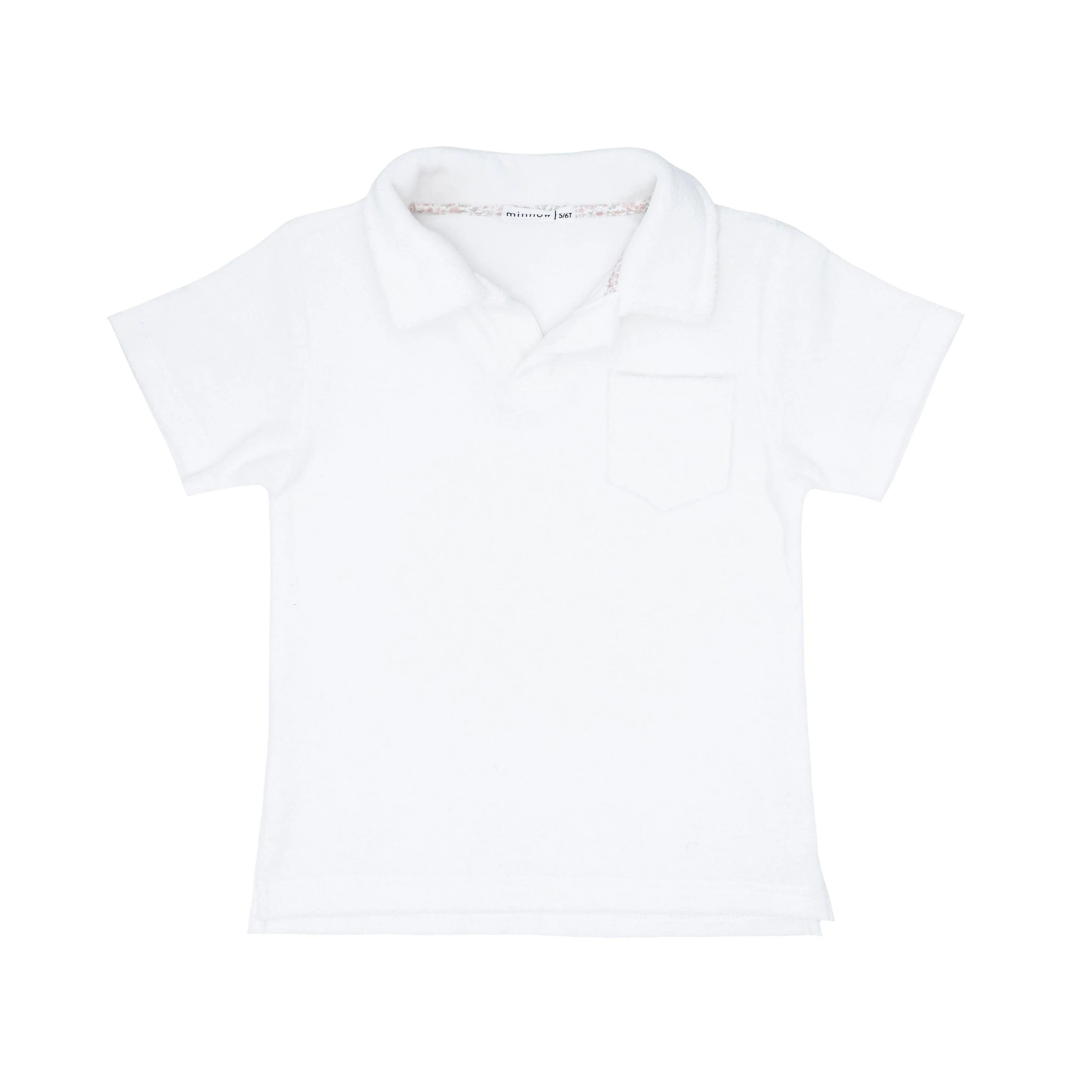 boys white french terry polo shirt | minnow