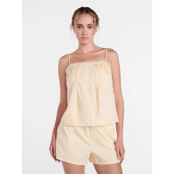 Joyspun Women's Woven Poplin Sleep Cami Top, Sizes XS-3X | Walmart (US)