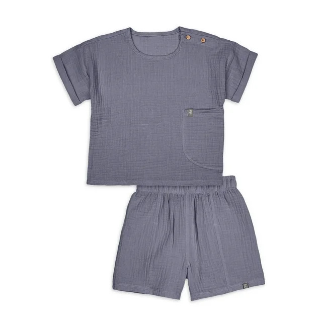 Modern Moments by Gerber Toddler Boy Casual Cotton Gauze Outfit Set, Sizes 12M-5T | Walmart (US)