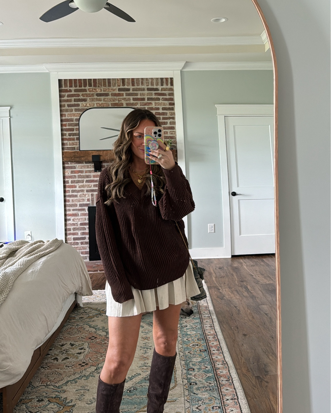 Aerie fall outfit. Pleated skirt oversized sweater in XS both!

#LTKFindsUnder50 #LTKStyleTip #LTKFindsUnder100