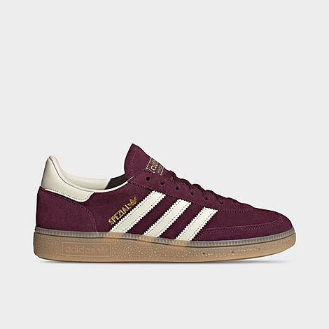 adidas Women's Originals Handball Spezial LE Casual Shoes in Maroon/Cream White/Gold Metallic Size: 9.5 | Finish Line (US)