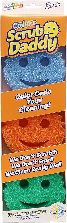 Scrub Daddy Colors - FlexTexture Sponge, Soft in Warm Water, Firm in Cold, Deep Cleaning, Dishwas... | Amazon (US)