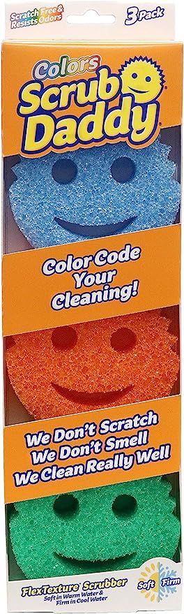 Scrub Daddy Colors - FlexTexture Sponge, Soft in Warm Water, Firm in Cold, Deep Cleaning, Dishwas... | Amazon (US)