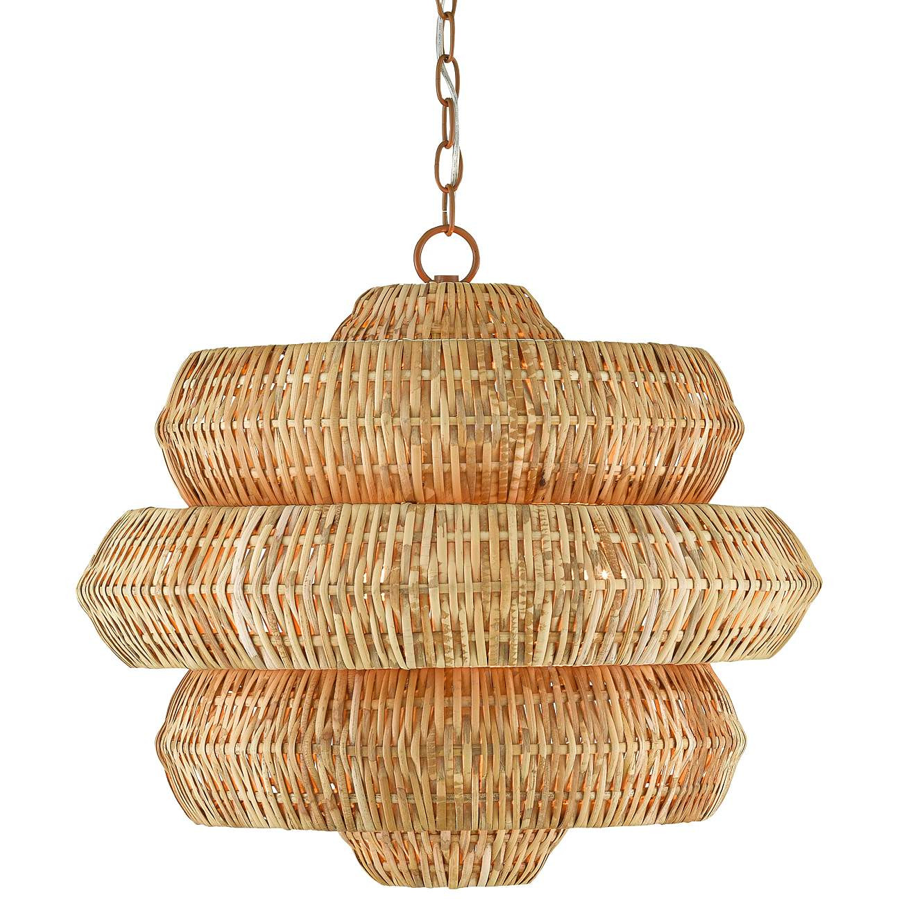 Antibes 22 1/2" Wide Khaki and Natural Rattan Pendant Light | Lamps Plus