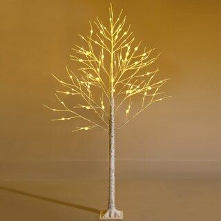 Costway 6ft Pre-lit White Twig Birch Tree for Christmas Holiday w/96 LED Lights | Kroger