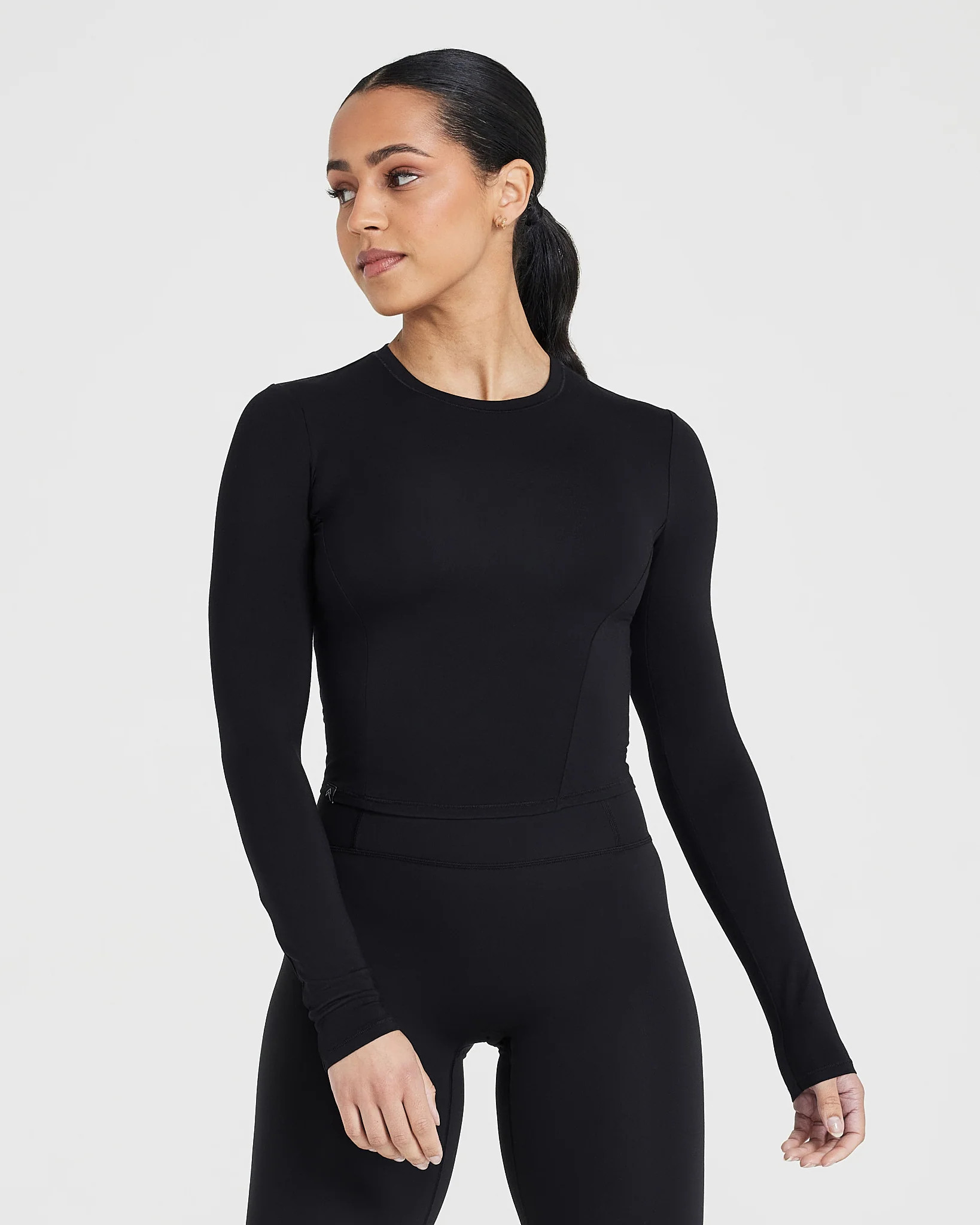 Mellow Soft Mid Long Sleeve Top 
 Black | Oner Active (UK / US)