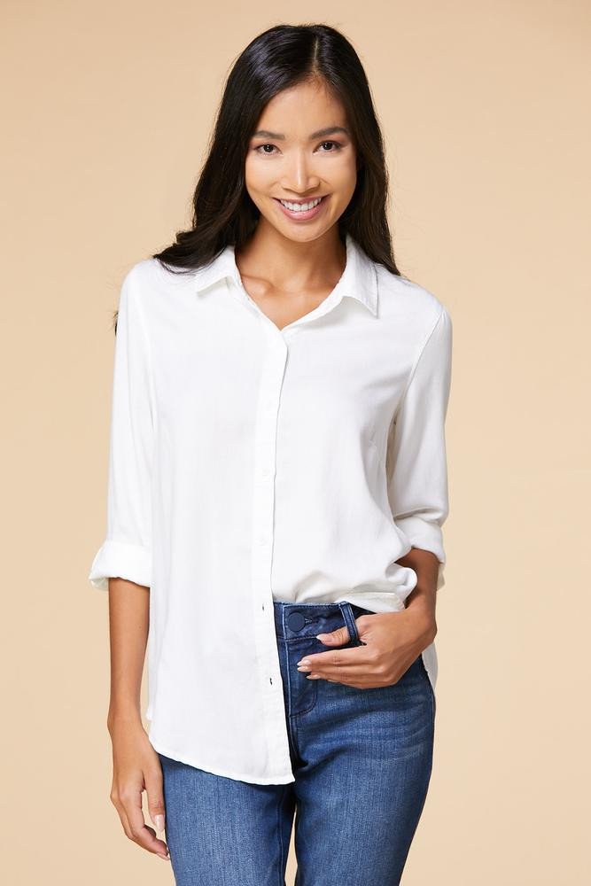white button down shirt | Versona