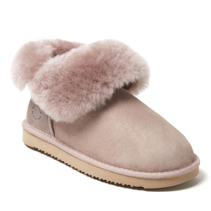 Women's Fireside by Dearfoams Perth Genuine Shearling Foldover Boot Slipper | Dearfoams