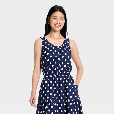 Women's Button-Front Tank Top - A New Day™ Navy Blue XS | Target