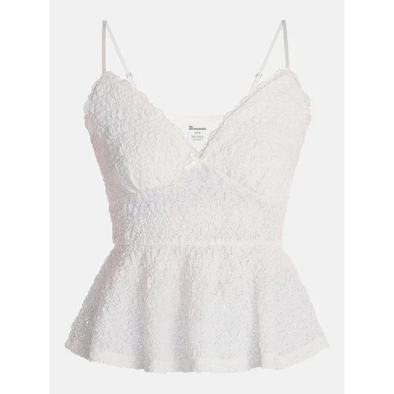 No Boundaries Peplum Lace Cami Top, Women’s XXS-XXL | Walmart (US)