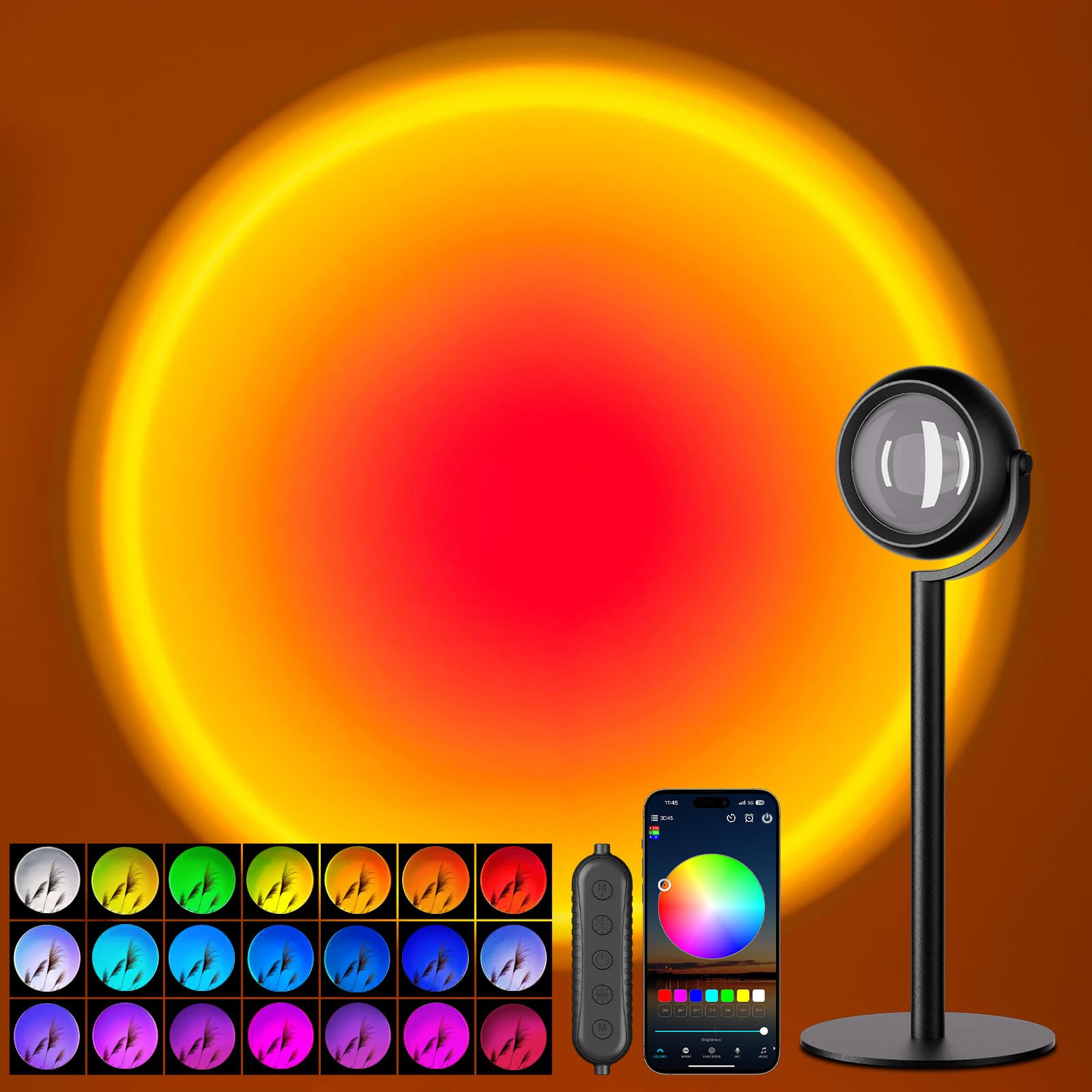 Upgraded Sunset Lamp Projector with APP Control, Endless Color Changing Led Lamp Night Light, Moo... | Amazon (US)