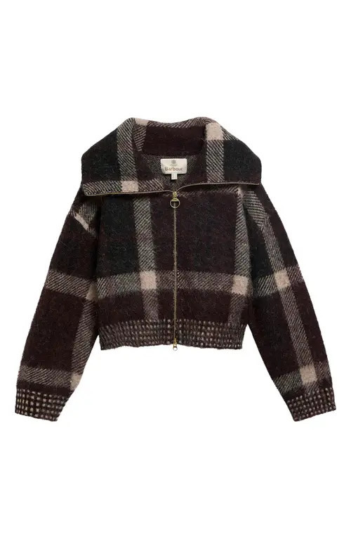 Barbour Carville Plaid Knitted Jacket in Multi at Nordstrom, Size Small | Nordstrom